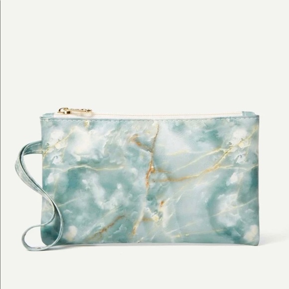 Green Marble  Wristlet Clutch Purse - Picture 2 of 13
